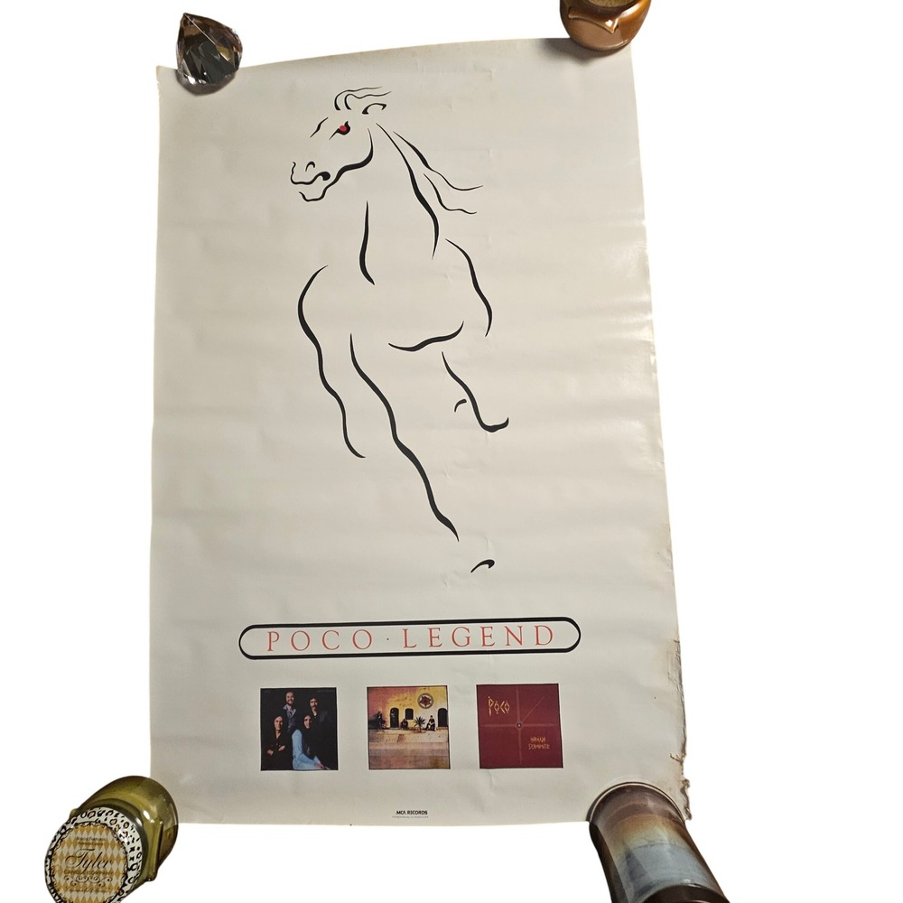 Vintage 1979 Poco Legend Band Promo Poster MCA Records Horse Art 35x23 Rare